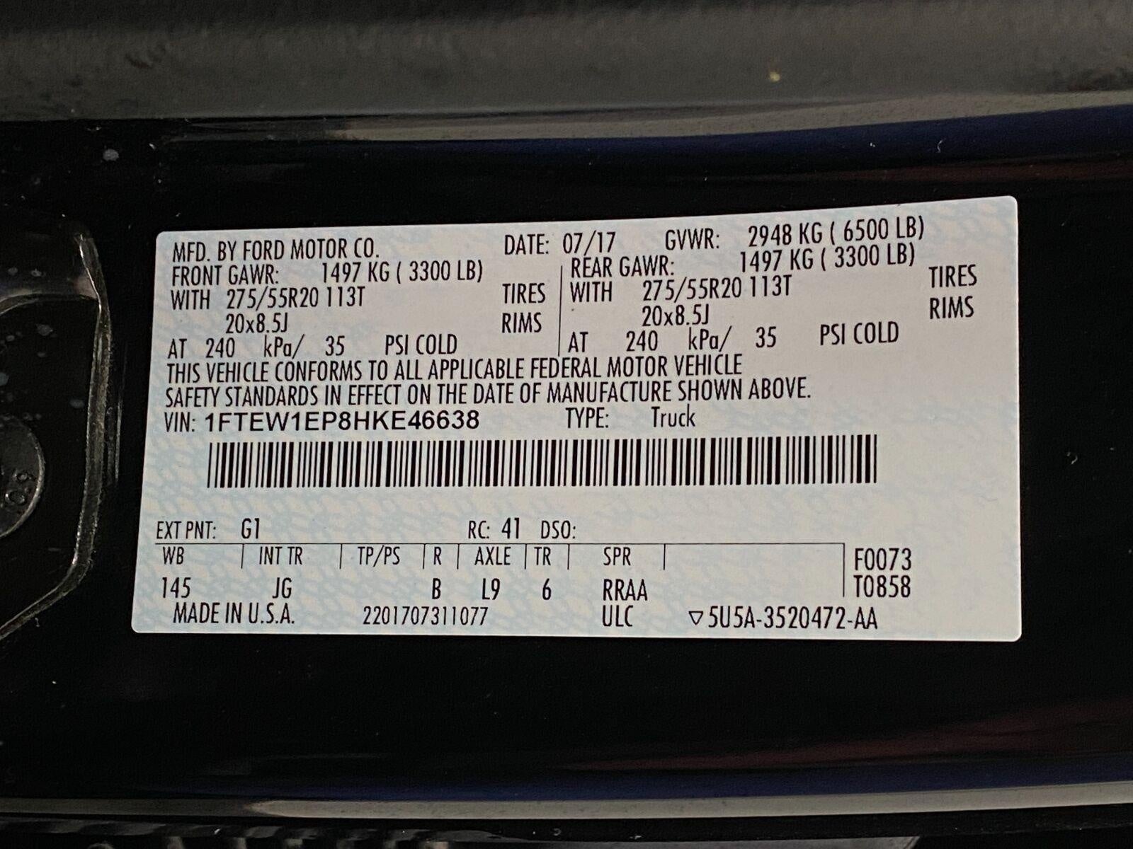 2017 Ford F-150 XL 4WD SuperCrew 5.5' Box
