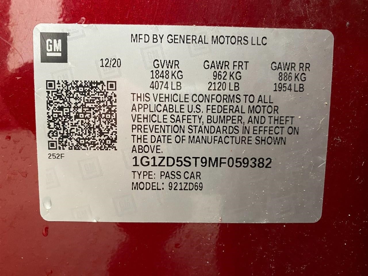 2021 Chevrolet Malibu 4dr Sdn LT