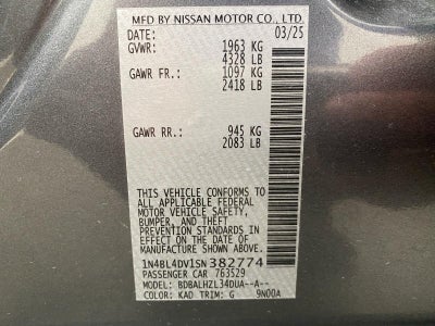 2025 Nissan Altima SV FWD