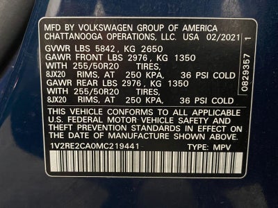 2021 Volkswagen Atlas Cross Sport 3.6L V6 SE w/Technology R-Line 4MOTION