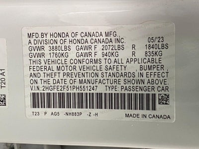 2023 Honda Civic Sedan Sport CVT