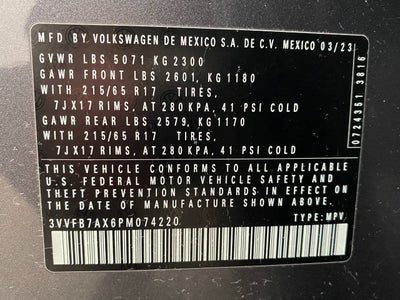 2023 Volkswagen Tiguan 2.0T S 4MOTION