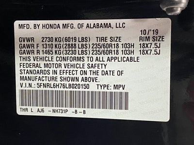 2020 Honda Odyssey EX-L Auto