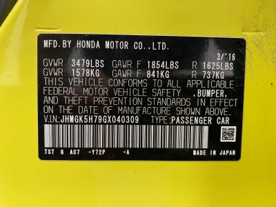 2016 Honda Fit 5dr HB CVT EX
