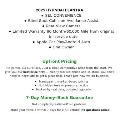 2025 Hyundai Elantra SEL Convenience IVT